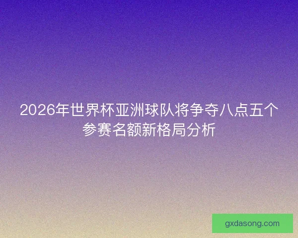 2026年世界杯亚洲球队将争夺八点五个参赛名额新格局分析