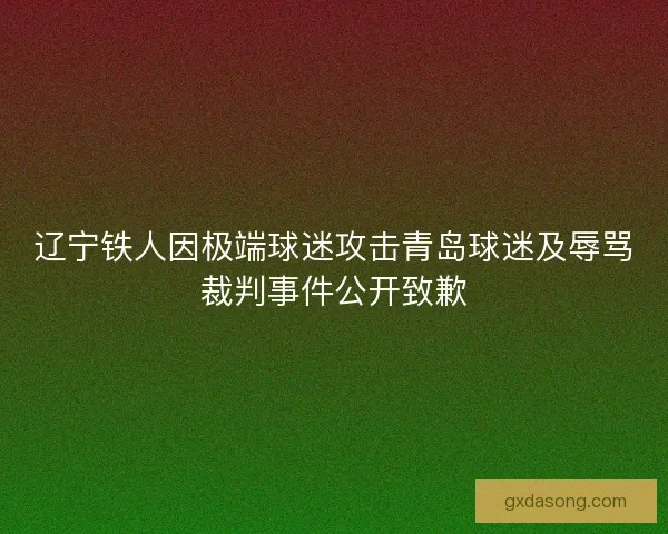 辽宁铁人因极端球迷攻击青岛球迷及辱骂裁判事件公开致歉